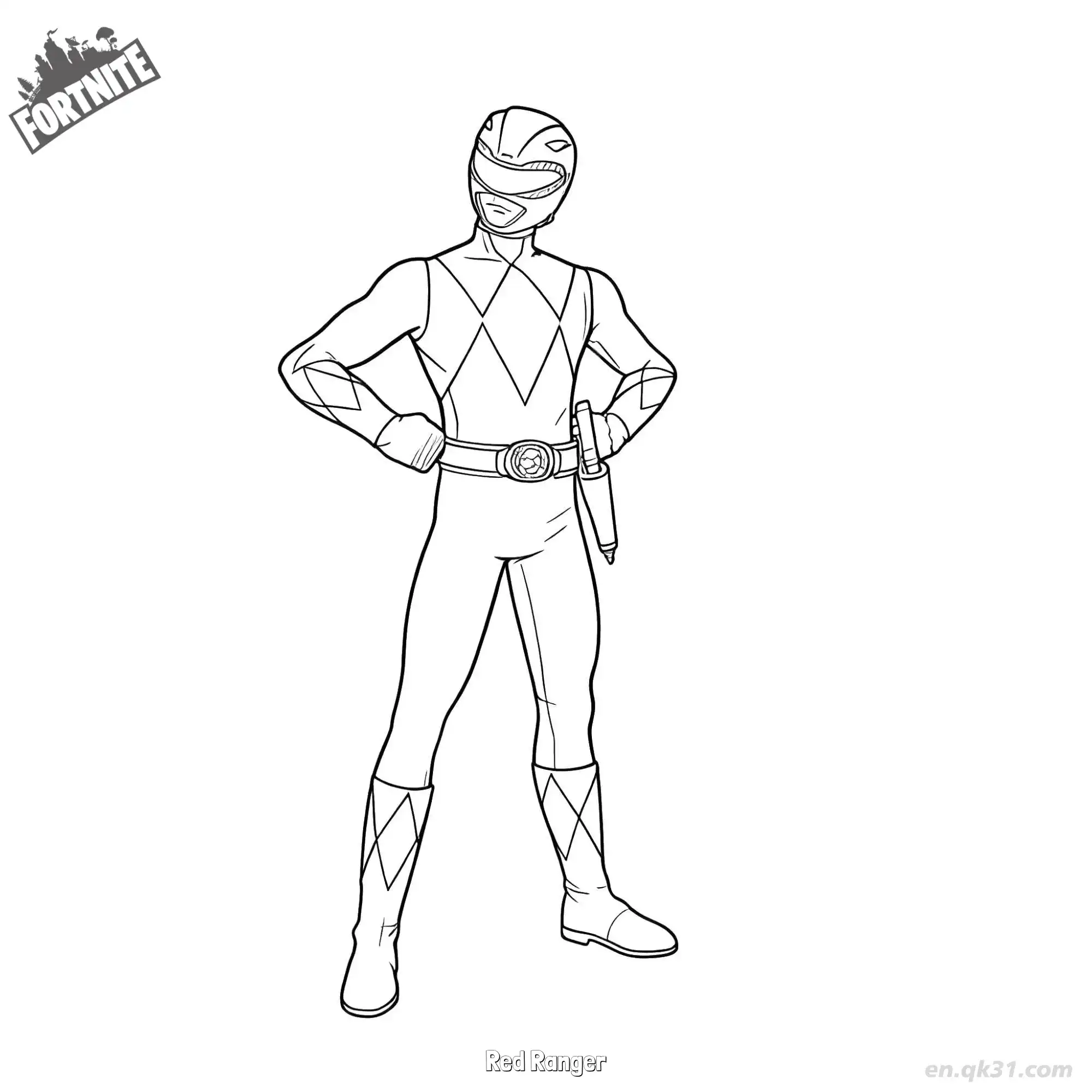免费 红衣战士 03简笔画 素描 涂鸦 - 免费可打印堡垒之夜 下载PDF 简笔画涂色页